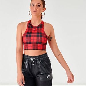 Nike Sports Bra Red/Black Plaid Size Small NWOT